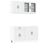 (white) vidaXL 4 Piece Kitchen Cabinet Set Kalmar Grey Sonoma Engineered Wood