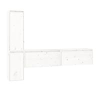 (white) vidaXL 4x Solid Wood Pine TV Cabinets Storage Floating Cabinet Multi Colours
