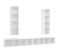 (white) vidaXL 4x Wall-mounted TV Cabinets TV Stand Lowboard Chipboard Multi Colours