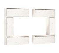 (white) vidaXL 6x Solid Wood Pine TV Cabinets Wall Mounted Furniture Multi Colours