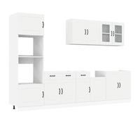 (white) vidaXL 7 Piece Kitchen Cabinet Set Kalmar Grey Sonoma Engineered Wood