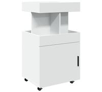 (white) vidaXL Bar Cart Kitchen Trolley Food Drink Cart Concrete Grey Engineered Wood