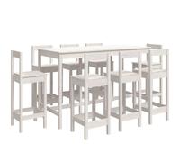 vidaXL 9 Piece Bar Set White Solid Wood Pine