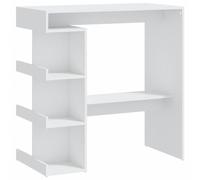 vidaXL Bar Table with Storage Rack White 100x50x101.5 cm Engineered Wood