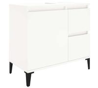 (white) vidaXL Bathroom Cabinet Cupboard Washroom Storage Cabinet Engineered Wood