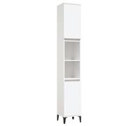Vidaxl Bathroom Cabinet White 30X30X190 Cm Engineered Wood, White