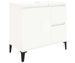 (white) vidaXL Bathroom Cabinet Cupboard Washroom Storage Cabinet Engineered Wood
