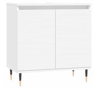 (white) vidaXL Bathroom Cabinet Vanity Unit Cupboard High Gloss White Engineered Wood