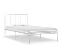 vidaXL Bed Frame White Metal 90x200 cm (325010), White