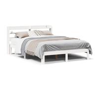 vidaXL Bed Frame with Headboard without Mattress White 120x200 cm