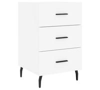 (white) vidaXL Bedside Cabinet Bedside Table Nightstand Smoked Oak Engineered Wood