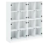 Bookcase with Doors White 136x37x142 cm Engineered Wood