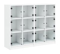 vidaXL Bookcase with Doors White 136x37x109 cm Engineered Wood