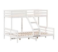(white) vidaXL Bunk Bed Kids Twin Sleeper 80x200/140x200 cm White Solid Wood Pine