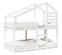 Bunk Bed with Roof Kids Twin Sleeper Bed Frame Loft Bed Solid Wood Pine vidaXL