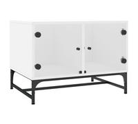 vidaXL Coffee Table with Glass Doors White 68.5x50x50 cm
