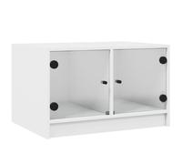 vidaXL Coffee Table with Glass Doors White 68x50x42 cm