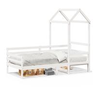 vidaXL Day Bed with Roof without Mattress White 80x200 cm Solid Wood