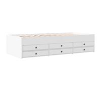 (white) vidaXL Daybed with Drawers Sofa Bed Guest Bed White 90x200 cm Engineered Wood