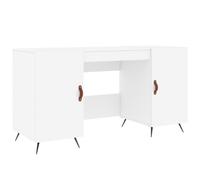 (white) vidaXL Desk Computer Desk Writing Table Office Table Work Desk Engineered Wood
