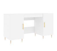 (white) vidaXL Desk Computer Desk Writing Table Office Work Desk Black Engineered Wood