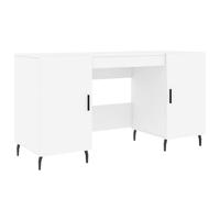 (white) vidaXL Desk Computer Desk Writing Table Office Work Desk White Engineered Wood