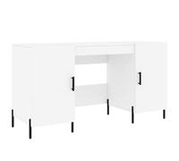 vidaXL 2 Door Modern Desk White - Size: 75 x 140 x 50cm - Wilko