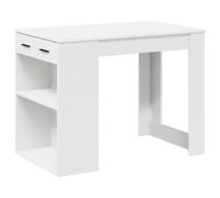 (white) vidaXL Desk with Drawer and Shelf Writing Table Study Desk Engineered Wood