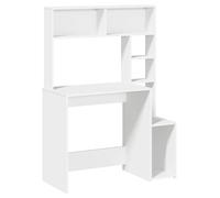 vidaXL Desk with Shelves White 100x45x140 cm Engineered Wood