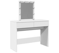 (white) vidaXL Dressing Table with LED Cosmetic Table Vanity Makeup Table Smoked Oak