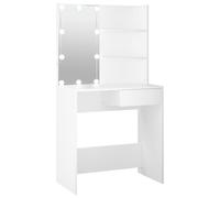 Vidaxl Dressing Table With Led White 74.5X40X141 Cm