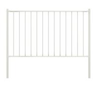 (white) vidaXL Fence Screen with Posts Outdoor Garden Fence Panel Powder-coated Steel