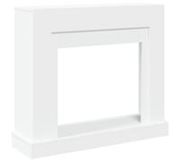 vidaXL White Engineered Wood Fireplace Surround with Functional Mantel Shelf - 100x30x87.5 cm | Easy Maintenance | Compatible with LED Flames