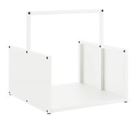 (white) vidaXL Firewood Rack Black 40x40x40 cm Cold-rolled steel fireplace log holder