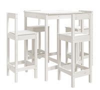 vidaXL 5 Piece Garden Bar Set White Solid Wood Pine