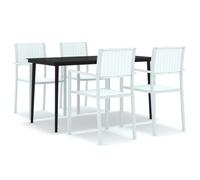 (white) vidaXL Garden Dining Set Patio Furniture 3/5/7/9 Piece Black/White Multi Sizes