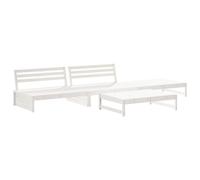 (white) vidaXL Garden Lounge Set Outdoor Modular Sofa Set 4 Piece Solid Wood Pine