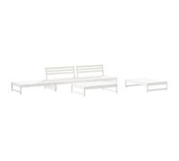 (white) vidaXL Garden Lounge Set Outdoor Modular Sofa Set 6 Piece Solid Wood Pine