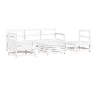 (white) vidaXL Garden Sofa Set 6 Piece Outdoor Corner Sofa Solid Wood Douglas Fir
