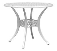 (white) vidaXL Garden Table Outdoor Dining Table Patio Side Table Green Cast Aluminium