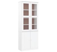 Vidaxl Glass Display Cabinet Alta White 77X35X186.5 Cm Solid Wood Pine