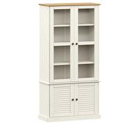 vidaXL Glass Display Cabinet VIGO White 85x35x170 cm Solid Wood Pine
