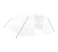 (white) vidaXL Greenhouse Plant House with Steel Frame Polytunnel Greenhouse Green