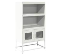 (white) vidaXL Highboard Black 68x39x123 cm Steel sideboard side cabinet