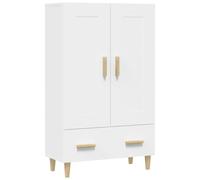 Highboard White 70x31x115 cm Engineered & Eucalyptus Wood Scandi Storage Drawers