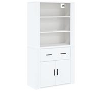 (white) vidaXL Highboard Engineered Wood Sideboard Storage Cupboard Multi Colours
