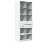 (white) vidaXL Highboard Sideboard Cabinet Storage Cupboard Brown Oak Engineered Wood