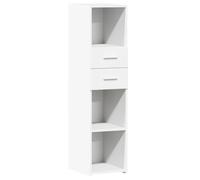 (white) vidaXL Highboard Sideboard Cabinet Storage Cupboard Brown Oak Engineered Wood