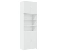 (white) vidaXL Highboard Sideboard Cabinet Storage Cupboard Sonoma Oak Engineered Wood