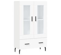 (white) vidaXL Highboard Sideboard Cupboard Side Cabinet Brown Oak Engineered Wood